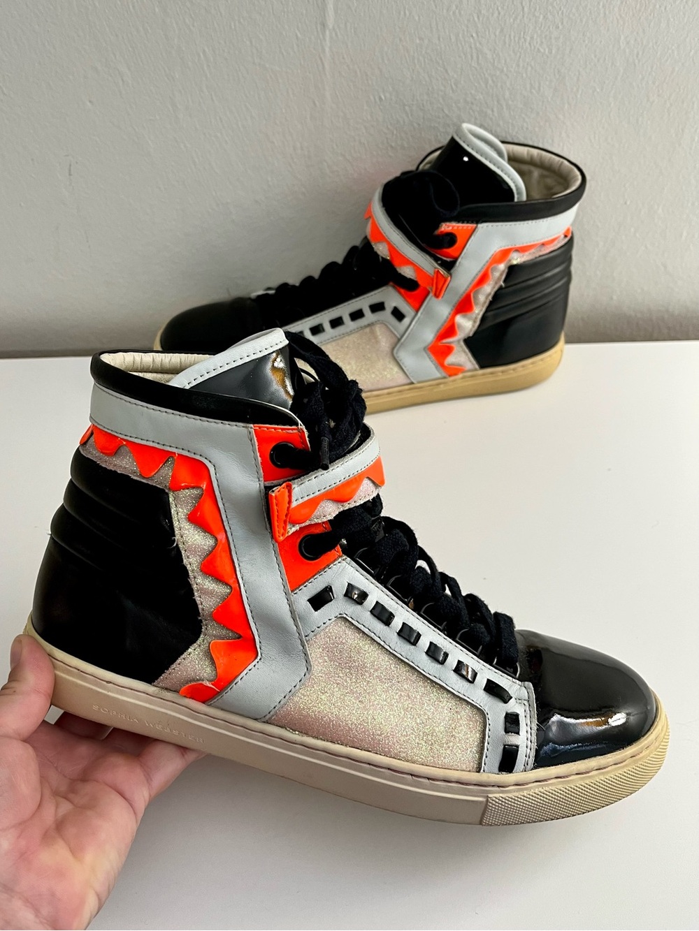Sophia Webster Riko High-Top Multicolor Sneakers Size 40
